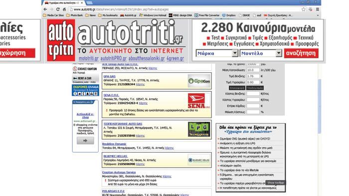 Στην ιστοσελίδα www.autotriti.gr, θα βρείτε ένα χρήσιμο εργαλείο για να υπολογίσετε πότε ακριβώς θα κάνετε απόσβεση της τοποθέτησης ενός κιτ υγραερίου.